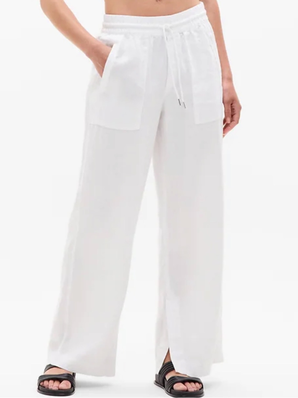 Athleta Retreat Linen High Rise Wide Leg Pant